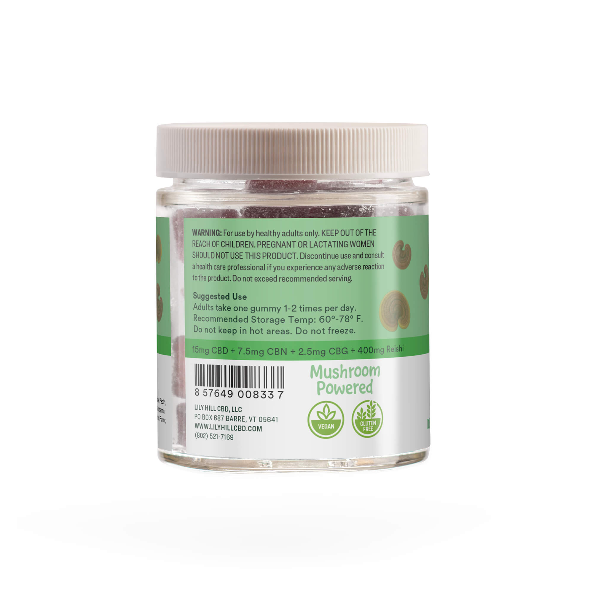 Relax + Chill CBD, CBN, CBG & Reishi Mushroom Gummies – Lily Hill